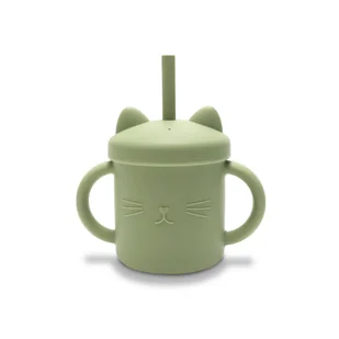 LORELLI CUP - KUBEK SILIKONOWY ZE SŁOMKĄ GREEN - Kubki dla dzieci - miniaturka - grafika 1