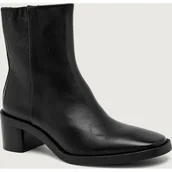 Botki damskie - Calvin Klein Skórzane botki na słupku - miniaturka - grafika 1