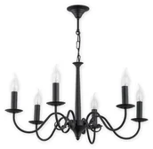 Lampy sufitowe - Lemir Asti żyrandol 6 pł. / czarny matowy O2896 W6 CZA - miniaturka - grafika 1
