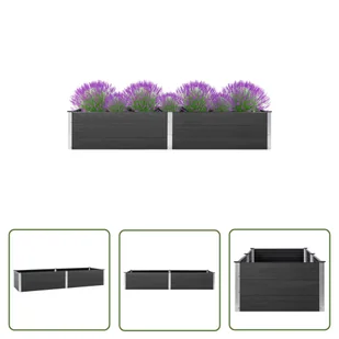 The Living Store Donica do podwyższonej rabaty - 200x100x54 cm - WPC - szara - Donica - Donice - miniaturka - grafika 1