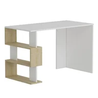 Biurka - Homemania Biurko komputerowe Patara 120x60x75 cm, biel i kolor dębu Homemania - miniaturka - grafika 1