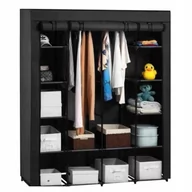 Szafy - Szafa Materiałowa Składana Na Ubrania Xxl Czarna - miniaturka - grafika 1