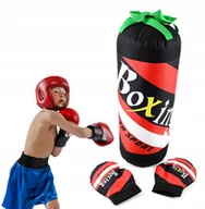 Zabawki i gry sportowe - ZESTAW BOKSERSKI DLA DZIECI BOKS WISZĄCY WOREK DWIE RĘKAWICE BOKSERSKIE - miniaturka - grafika 1