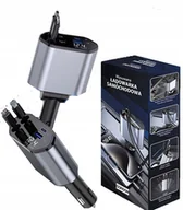 Ładowarki samochodowe - ŁADOWARKA SAMOCHODOWA 4w1 WYSUWANA OBROTOWA DO ZAPALNICZKI 2 X USB-C - miniaturka - grafika 1