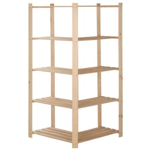 Regał narożny z 5 półkami, 82,5x82,5x170 cm, lita sosna - Szafy i regały magazynowe - miniaturka - grafika 5