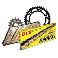 Części motocyklowe - Zestaw łańcuchów DID stal 530VX3 / 106 nit zamek do Yamaha YZF R 750 ccm rok prod. 1993-1997 - miniaturka - grafika 1