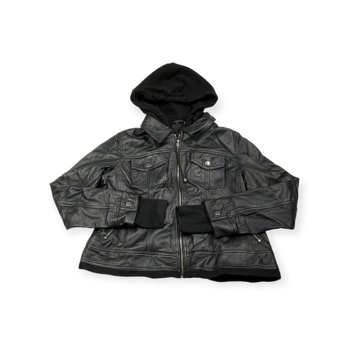 Skórzana kurtka damska z kapturem Real Leather 2XL