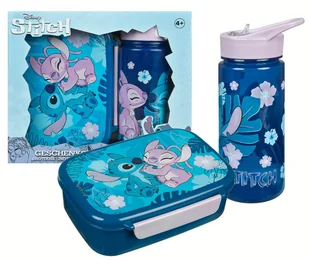 Bidon + Śniadaniówka STITCH Zestaw upominkowy UNDERCOVER STLO9864 - Bidony dla dzieci - miniaturka - grafika 1