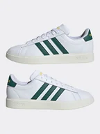 Trampki męskie - adidas Skórzane sneakersy w kolorze biało-zielonym - miniaturka - grafika 1