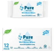 Chusteczki nawilżane - Chusteczki nawilżane Pure Wet Water Wipes 12x60 szt. BIO baby - miniaturka - grafika 1