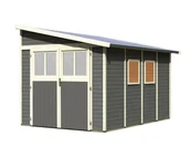 Altany ogrodowe - KARIBU dom drewniany BOMLITZ 4 (8887) terragrau - miniaturka - grafika 1