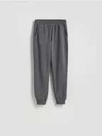 Spodnie damskie - Reserved - Spodnie dresowe jogger z bawełną - ciemnoszary - miniaturka - grafika 1