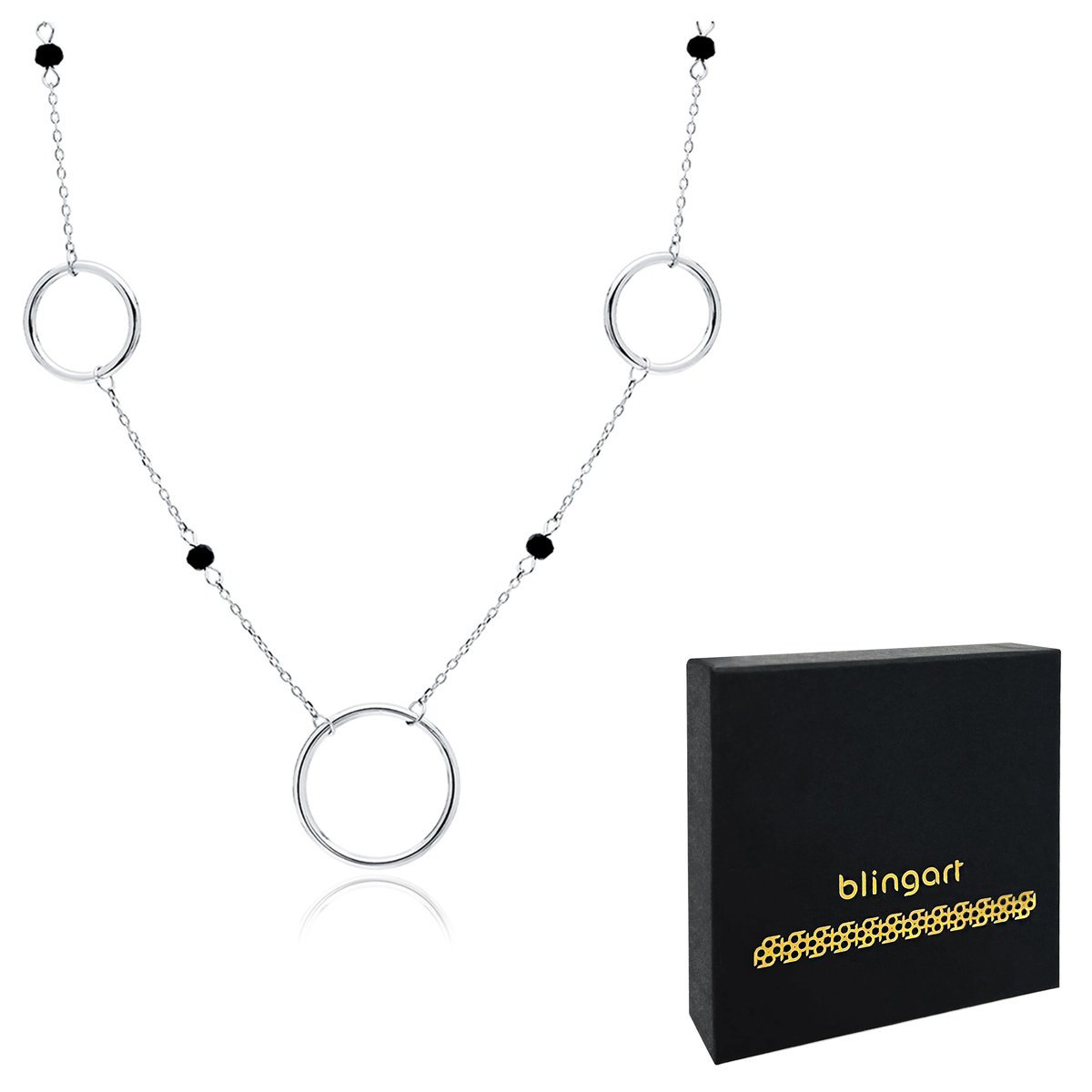 Srebrny naszyjnik damski KÓŁKA ankier SPINEL srebr