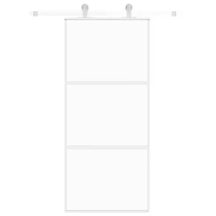 Drzwi przesuwne, złote, 90x205 cm, szkło hartowane i aluminium - Drzwi wewnętrzne - miniaturka - grafika 4