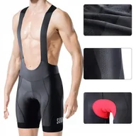 Spodenki rowerowe - Męskie spodenki rowerowe na szelkach Souke Sports czarne XL - miniaturka - grafika 1