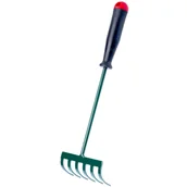 Grabie i motyki - Grabki ogrodowe 6-zębne 30 x 11 cm, zielone - miniaturka - grafika 1