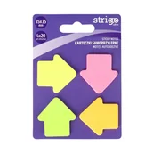 Gadżety  do biura - Karteczki samoprzylepne kolorowe do zaznaczania strzałki Strigo 80 kartek - miniaturka - grafika 1