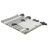 Koce - Koc Bawełniany 130 X 180 Cm Czarno-biały Unnao - miniaturka - grafika 1