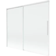 Parawany nawannowe - Mexen Rox parawan nawannowy 2-skrzydłowy rozsuwany 180 x 150 cm, transparent, biały - 8C9-180-001-20-00 - miniaturka - grafika 1