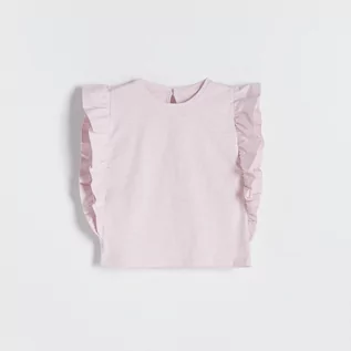 Koszulki dla dziewczynek - Reserved Reserved - T-shirt z cekinową aplikacją - Różowy - grafika 1