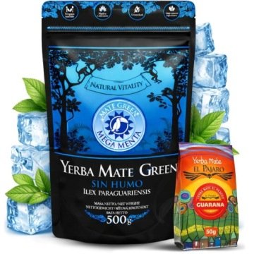 Yerba Mate Green Menta 0,5kg 500g Miętowa Pajaro Guarana
