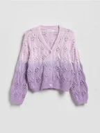 Swetry dla dziewczynek - Reserved - Kardigan z efektem ombre - lawendowy - miniaturka - grafika 1