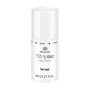 alessandro Striplac Peel or Soak Top Coat - Topowy lakier LED zapewniający idealnie błyszczącą powłokę kolorową - Chroni i uszczelnia do 3 tygodni - 1 x 8 ml - Zmywacze i cleanery do paznokci - miniaturka - grafika 1