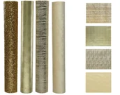 Dekoracje domu - Materiał Tkanina Na Prezent Metaliczny Złoty Rolka - miniaturka - grafika 1