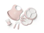 Zestawy naczyń dla dzieci - BABYBJORN - Zestaw obiadowy Dinnerware, 8 szt. - Powder Pink one size - miniaturka - grafika 1