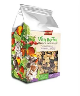 Vitapol Vita Herbal mieszanka uzupełniająca dla gryzoni i królika Owoce z sadu i lasu 150 g - Karma dla gryzoni - miniaturka - grafika 1