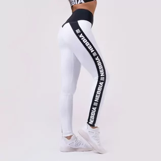 Spodnie sportowe damskie - NEBBIA Legginsy damskie Power Your Hero White - grafika 1