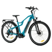 Rowery elektryczne - Rower elektryczny INDIANA E-Trekking Mid U19 28 cali Czarno-niebieski - miniaturka - grafika 1