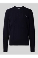 Swetry męskie - Sweter z dzianiny o kroju regular fit z czystej wełny - Lacoste - miniaturka - grafika 1