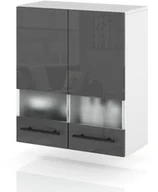 Szafki kuchenne - Szafka Kuchenna Wisząca Witryna Klapowa 60cm Spremium Szary Połysk - miniaturka - grafika 1