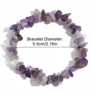 Bransoletki - Fioletowy Ametyst Bransoletka Kamień Regulowana Elastyczna Ręcznie Robiona - miniaturka - grafika 1