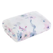 Koce - Koc Flora Botanic biało-różowy 150 x 200 cm - miniaturka - grafika 1