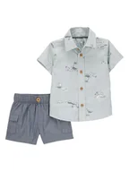 Kaftaniki dla niemowląt - carter's 2-częściowy zestaw w kolorze błękitno-niebieskim - miniaturka - grafika 1