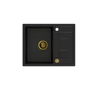 QUADRON Zlewozmywak MORGAN 116 czarny mat/złoty HB8210U7-G1 HB8210U7-G1 - Zlewozmywaki - miniaturka - grafika 1