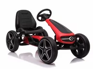 Jeździki dla dzieci - GOKART NA PEDAŁY LICENCJA MERCEDESA KOŁA EVA, MIĘKKIE SIEDZENIE Z LOGIEM MB JAKOŚĆ /XMX610 XMX-610-CZERWONY-PLASTIK - miniaturka - grafika 1