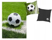 Koce - Koc polarowy i poduszka PIŁKA NOŻNA LEKKI PLED PIŁKI DWUSTRONNA DLA DZIECKA - miniaturka - grafika 1