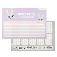 Szkolne artykuły papiernicze - Plan lekcji z tabliczką mnożenia Rabbit (25szt) - STARPAK - miniaturka - grafika 1