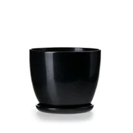 Donice - Doniczka klasik 1 czarny połysk 13 x 11 cm - miniaturka - grafika 1