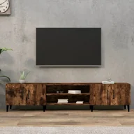 Szafki RTV - vidaXL Szafka pod TV, przydymiony dąb, 180x31,5x40 cm - miniaturka - grafika 1