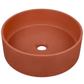 Umywalki - Umywalka nablatowa z betonu terakotowego - miniaturka - grafika 1
