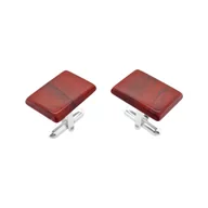 Spinki do mankietów i krawatów - Spinki do mankietów Jaspis czerwony (S1292) Srebro [925] - miniaturka - grafika 1