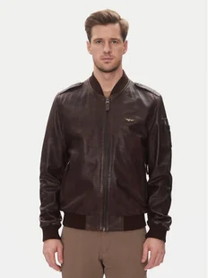 Aeronautica Militare Kurtka skórzana 251PN5044PL266 Brązowy Regular Fit - Kurtki męskie - miniaturka - grafika 1
