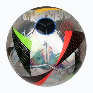Piłka do piłki nożnej adidas Fussballliebe Training Foil Euro 2024 silver metallic/black/glow blue rozmiar 5 WYSYŁKA W 24H 30 DNI NA ZWROT - Piłka nożna - miniaturka - grafika 1