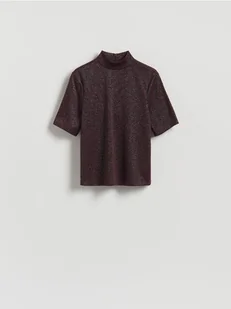 Reserved - Bluzka z metalizowaną nitką - ciemnofioletowy - Bluzki damskie - miniaturka - grafika 1