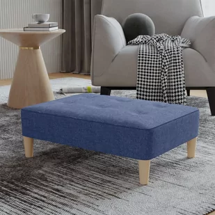 shumee shumee Podnóżek niebieski 78x56x32 cm tapicerowany tkaniną - Pufy i podnóżki - miniaturka - grafika 1