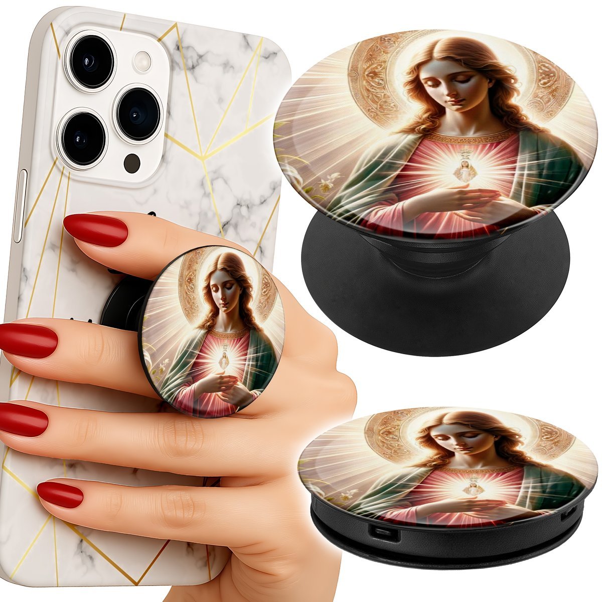 Uchwyt do telefonu Popsocket na palce/stojak MARYJA CHRZEŚCIJAŃSTWO RELIGIA